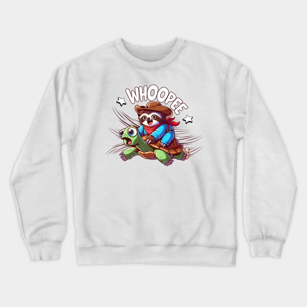 Funny Sloth Riding Turtle Crewneck Sweatshirt by alcoshirts